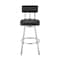 Armen Living Jinab Swivel Counter Stool in Brushed Stainless Steel with Black Faux Leather 840254335264 - alternate 8